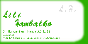 lili hambalko business card